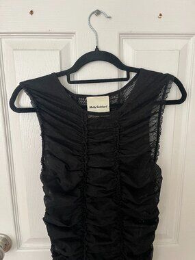 Molly Goddard Black Ruched Sheer Dress